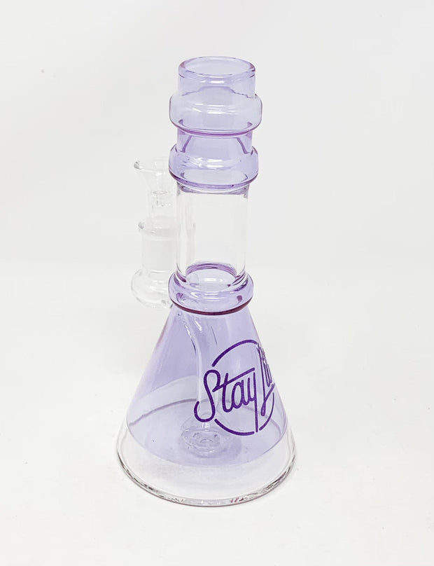 StayLit Purple Glitter Straight Neck Glass Water Pipe/Rig