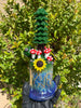 Los1Glass Red Mushroom Sunflower Tree Heady Glass Water Pipe/Dab Rig