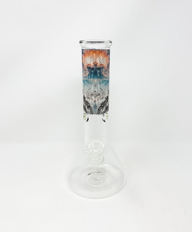 Palm Trees Beaker Glass Water Pipe/Bong
