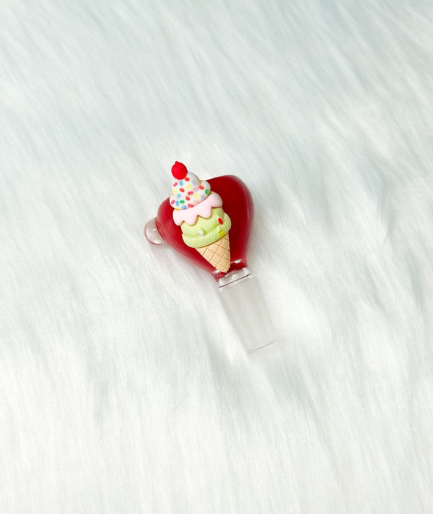 Red Ice Cream Cone 14mm Glass Bowl