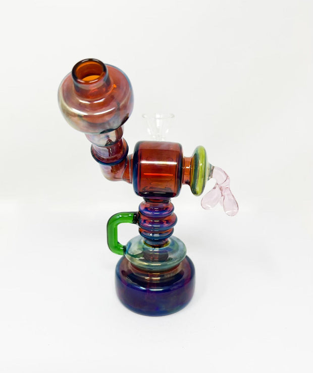 Colorful Fumed 7 Inch Glass Water Pipe/Dab Rig