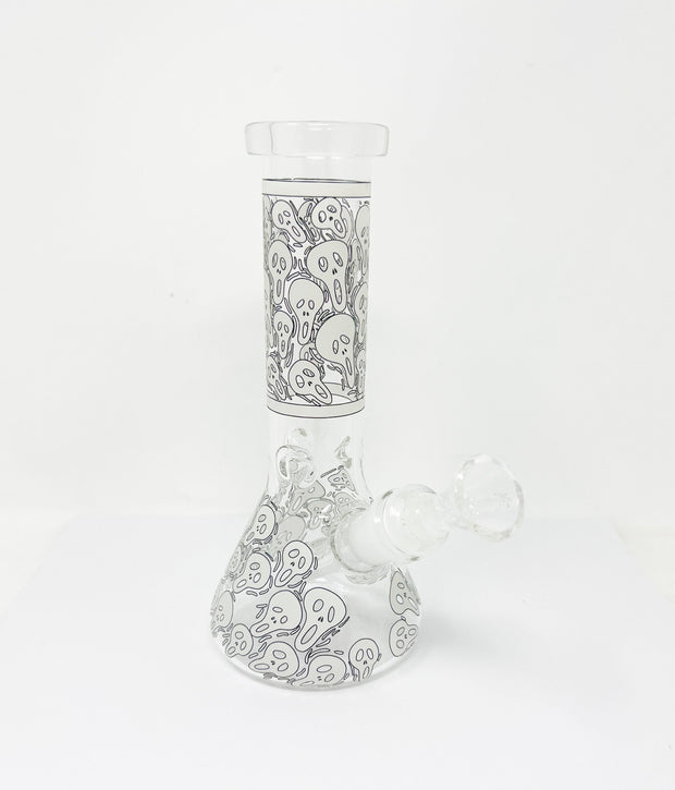 Ghost Mask Glow In The Dark Beaker Glass Water Pipe/Bong