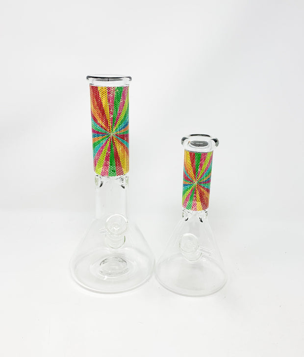 Rainbow Burst Beaker Glass Water Pipe/Bong