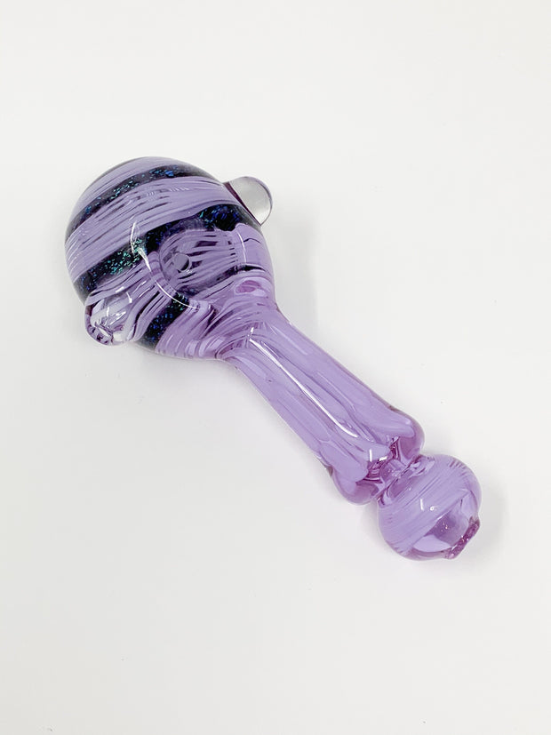 Purple Swirl Dichro Head Glass Hand Pipe