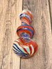 Red White and Blue Swirls Glass Hand Pipe