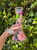 pink dried floral glass pipe