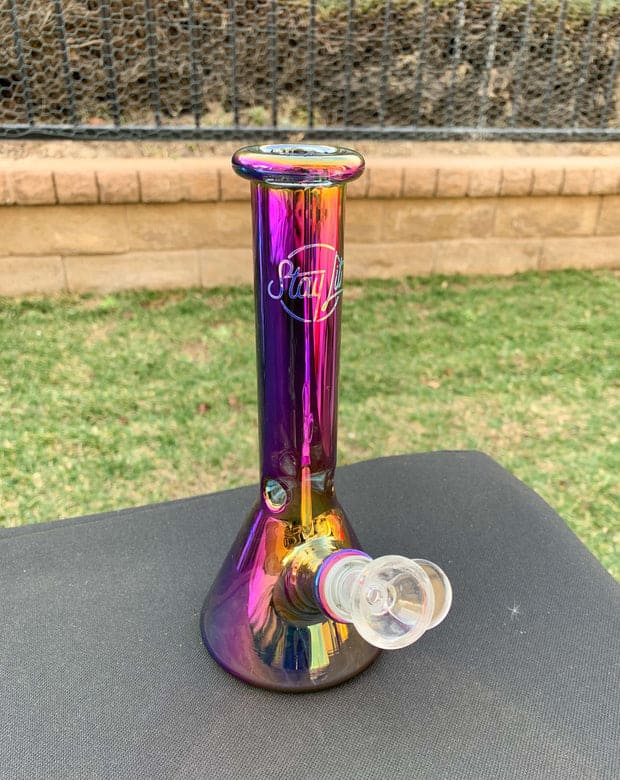 StayLit Rainbow 8in Beaker Glass Water Pipe/Bong
