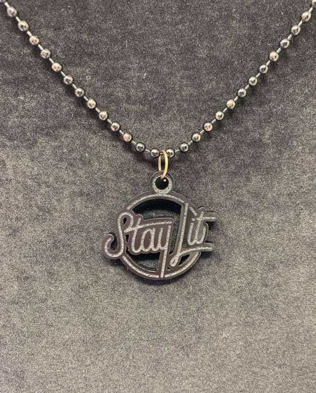 StayLit Black Acrylic Necklace